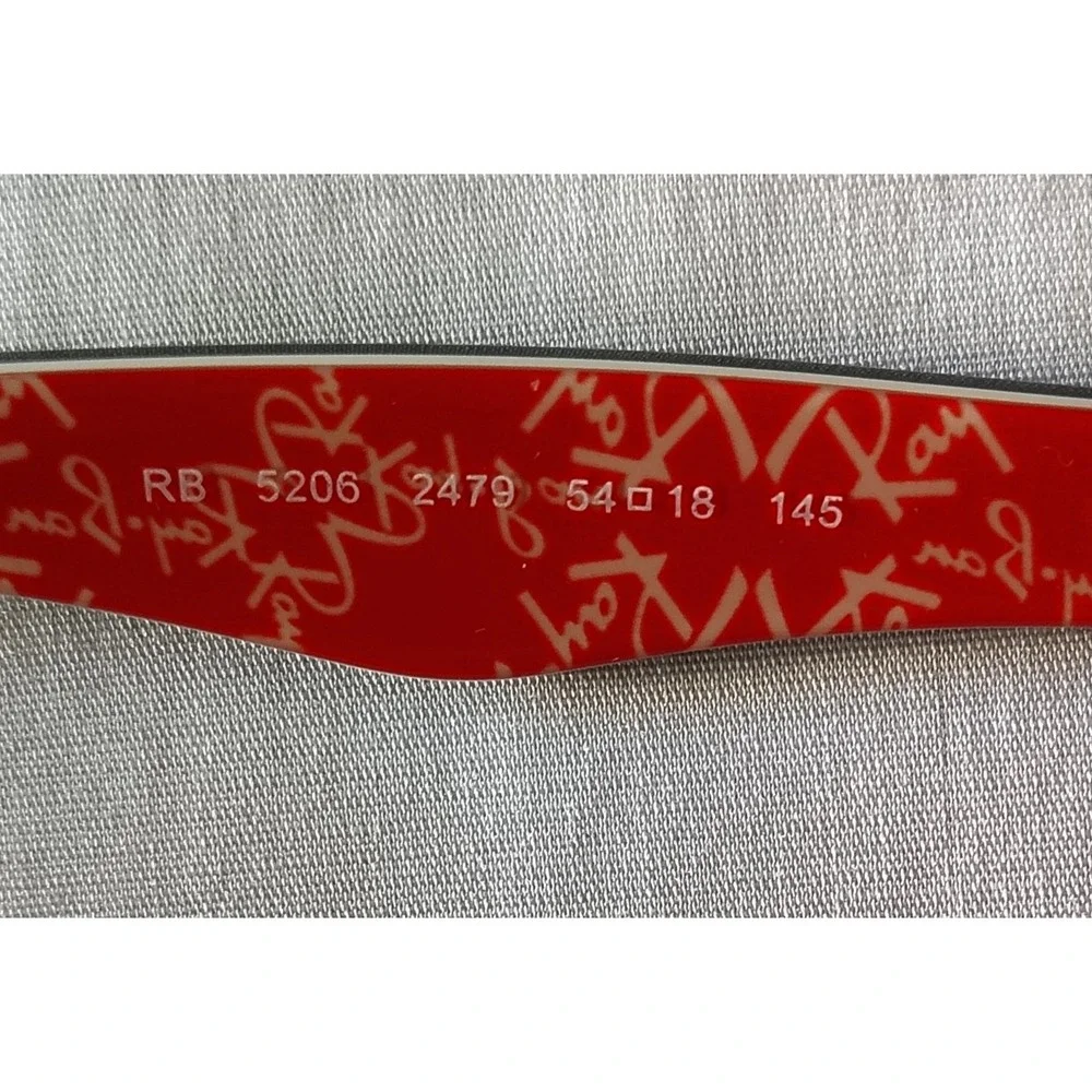NEW Ray-Ban RB5206 2479 54-18 Eyeglasses Frames Black Red Script RX 145 w/Case